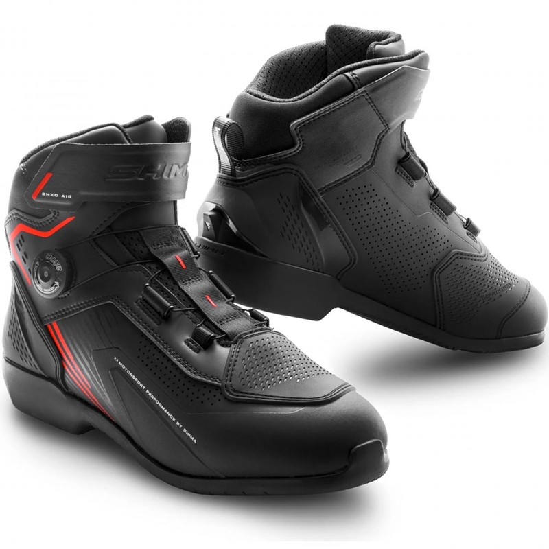 Botas de moto Shima Enzo Air negras y rojas