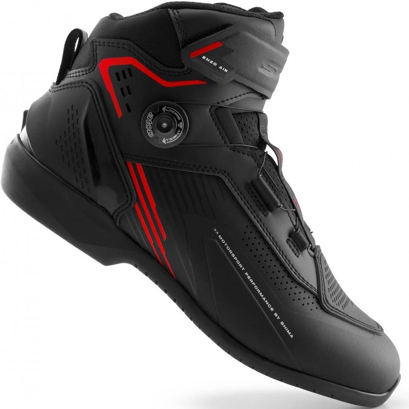 Botas de moto Shima Enzo Air negras y rojas