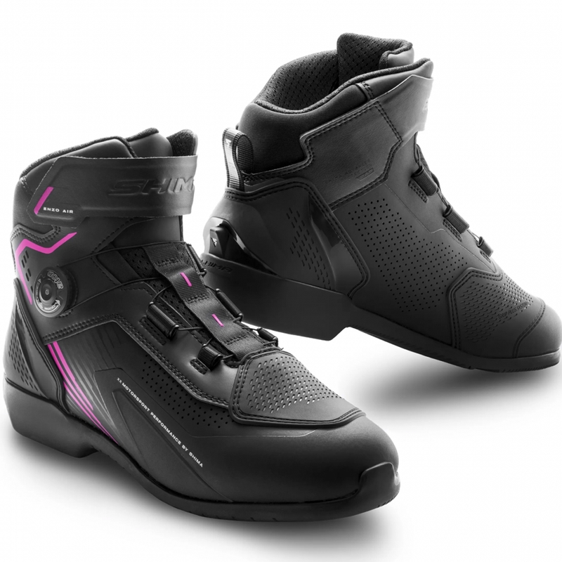 Botas de moto para mujer Shima Enzo Air negro-rosa