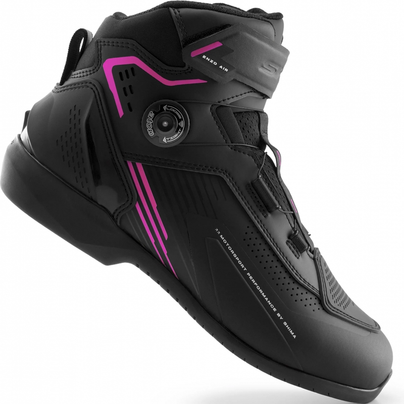 Botas de moto para mujer Shima Enzo Air negro-rosa