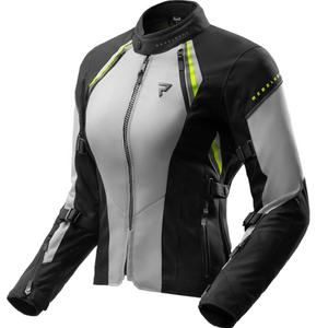Chaqueta de moto para mujer Rebelhorn Swift gris claro-amarillo fluo