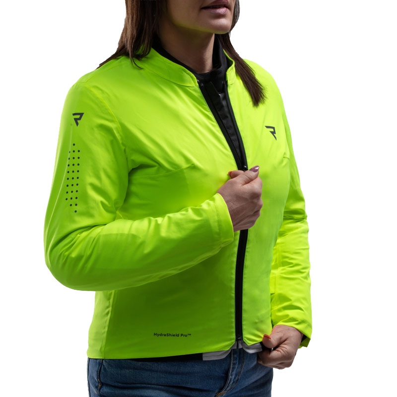 Chaqueta de moto para mujer Rebelhorn Swift gris claro-amarillo fluo