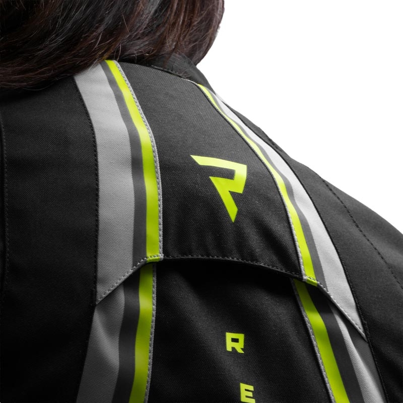Chaqueta de moto para mujer Rebelhorn Swift gris claro-amarillo fluo
