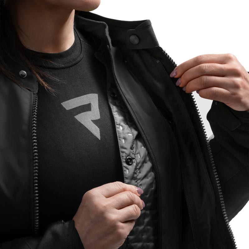 Chaqueta de moto para mujer Rebelhorn Swift negro-gris-rosa