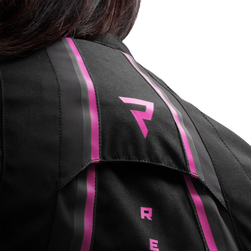 Chaqueta de moto para mujer Rebelhorn Swift negro-gris-rosa