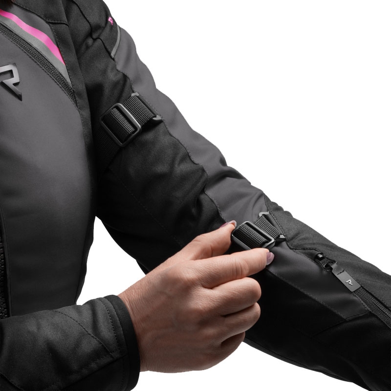 Chaqueta de moto para mujer Rebelhorn Swift negro-gris-rosa