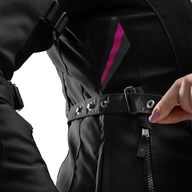 Chaqueta de moto para mujer Rebelhorn Swift negro-gris-rosa