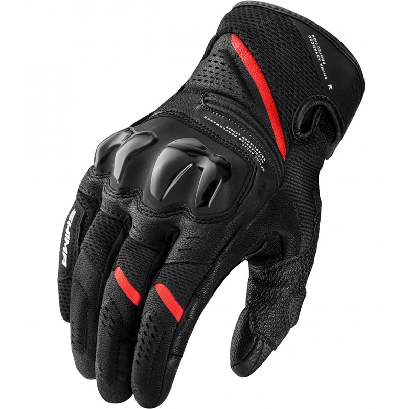 Guantes de moto Shima Spark 3.0, color negro y rojo.