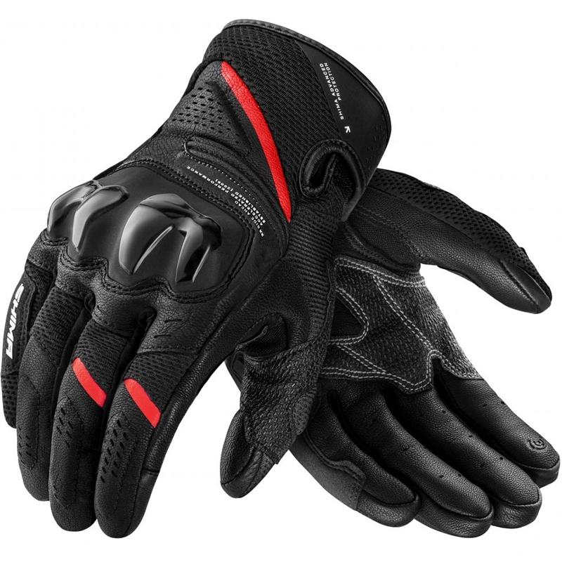 Guantes de moto Shima Spark 3.0, color negro y rojo.