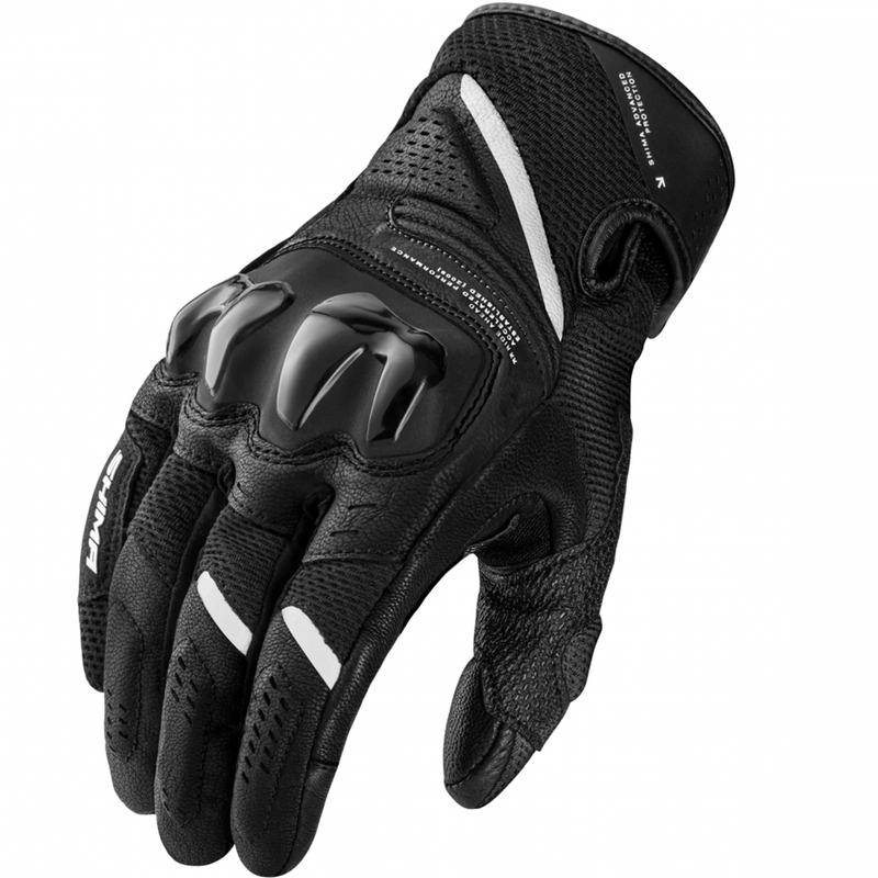 Guantes de moto para mujer Shima Spark 3.0, color negro y blanco.
