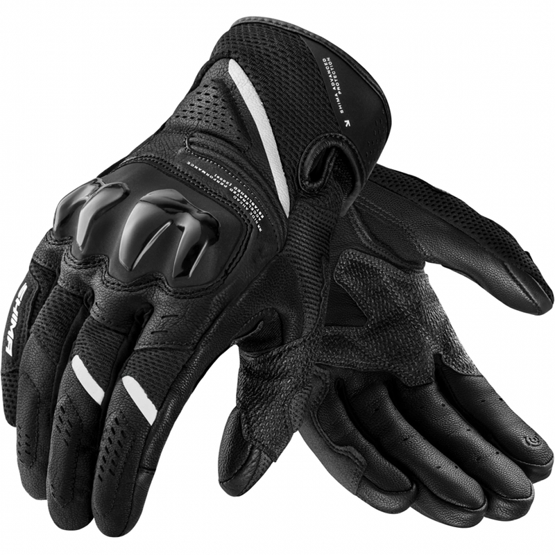 Guantes de moto para mujer Shima Spark 3.0, color negro y blanco.