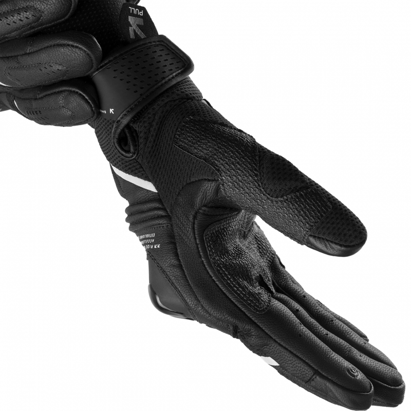 Guantes de moto para mujer Shima Spark 3.0, color negro y blanco.