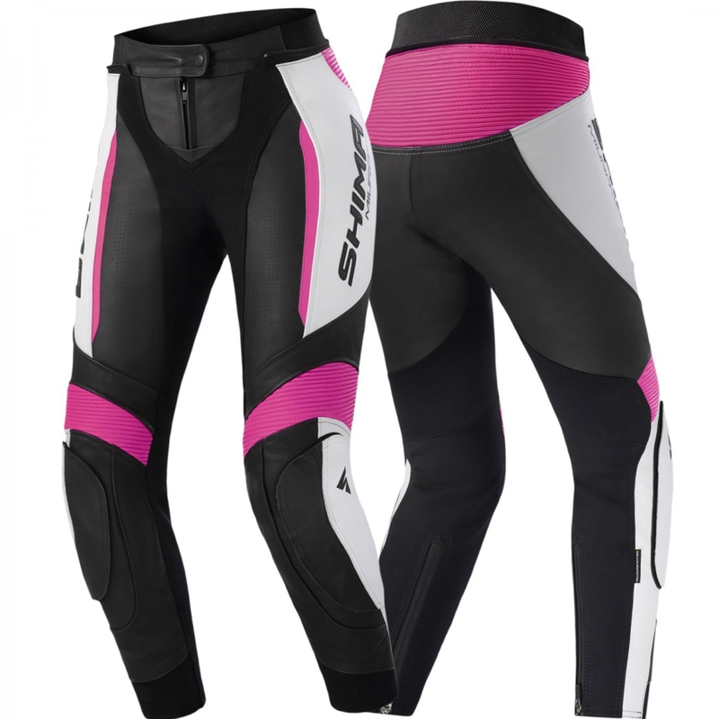 Pantalones de moto para mujer Shima Miura 2.0 negro-rosa flúor