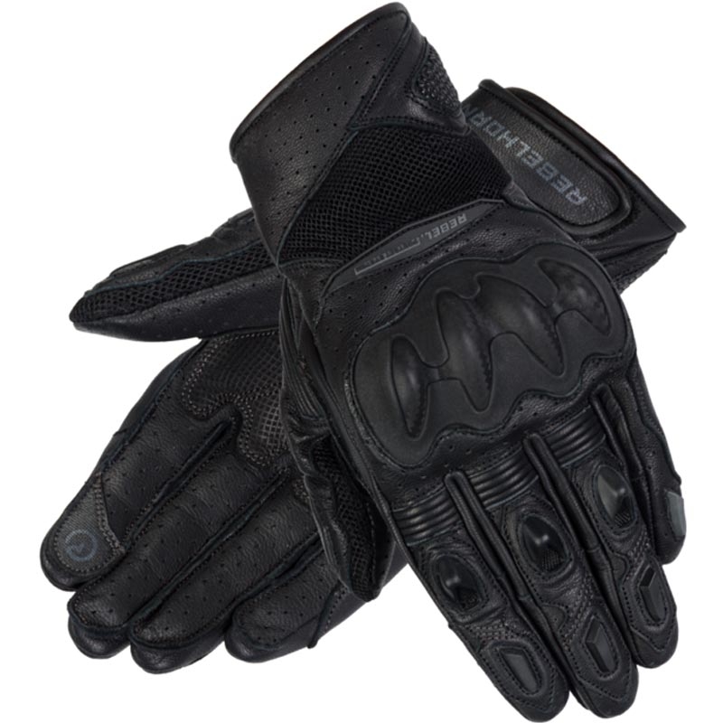 Guantes de moto para mujer Rebelhorn Flux II Negro