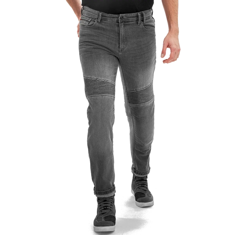 Pantalones vaqueros de moto Shima Zenith grises de caña larga.