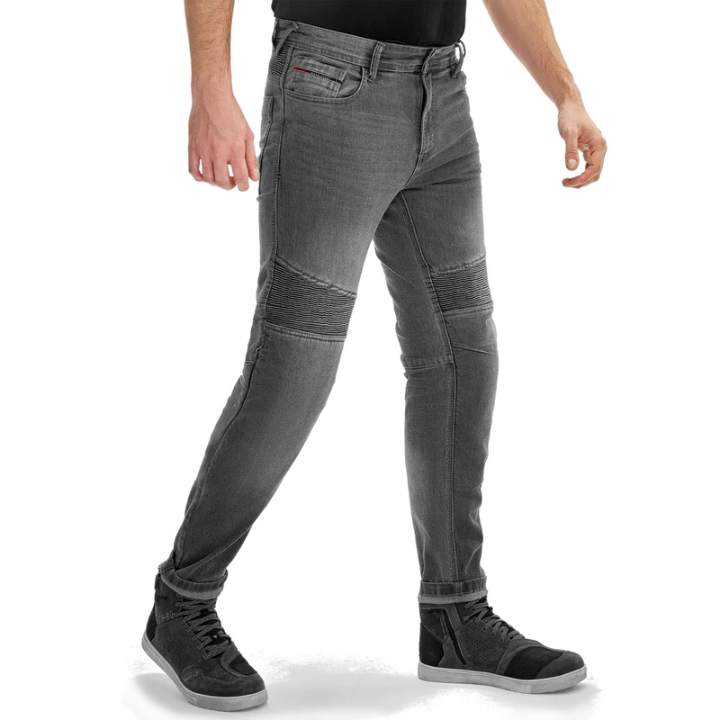 Pantalones vaqueros de moto Shima Zenith grises de caña larga.