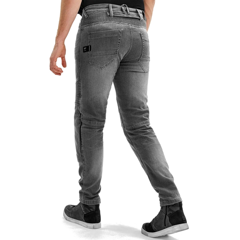 Pantalones vaqueros de moto Shima Zenith grises de caña larga.