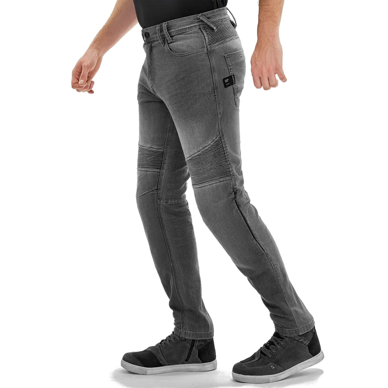 Pantalones vaqueros de moto Shima Zenith grises de caña larga.
