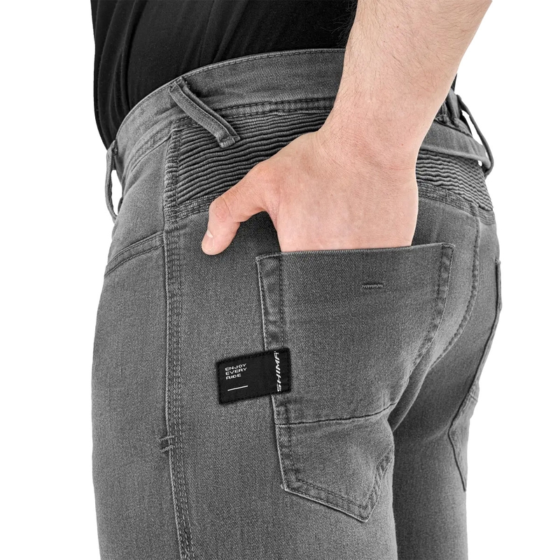 Pantalones vaqueros de moto Shima Zenith grises de caña larga.