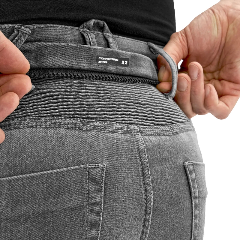 Pantalones vaqueros de moto Shima Zenith grises de caña larga.
