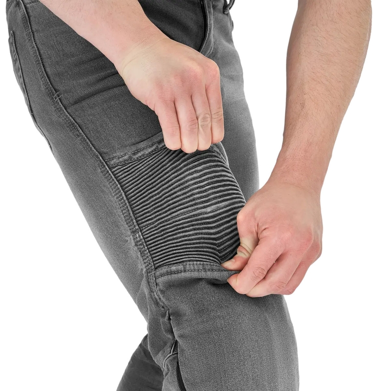 Pantalones vaqueros de moto Shima Zenith grises de caña larga.