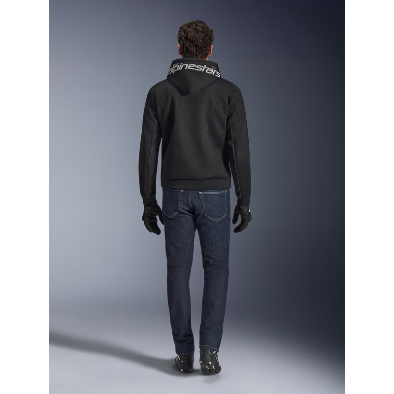 Sudadera de moto Alpinestars Chrome Superairflow negra-gris oscuro-blanca