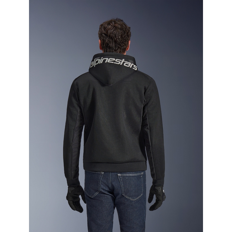 Sudadera de moto Alpinestars Chrome Superairflow negra-gris oscuro-blanca