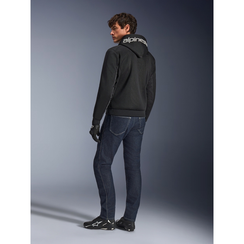 Sudadera de moto Alpinestars Chrome Superairflow negra-gris oscuro-blanca
