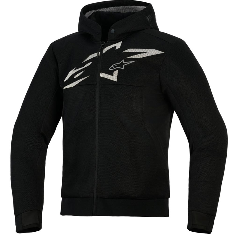 Sudadera de moto Alpinestars Chrome Superairflow negra-gris oscuro-blanca