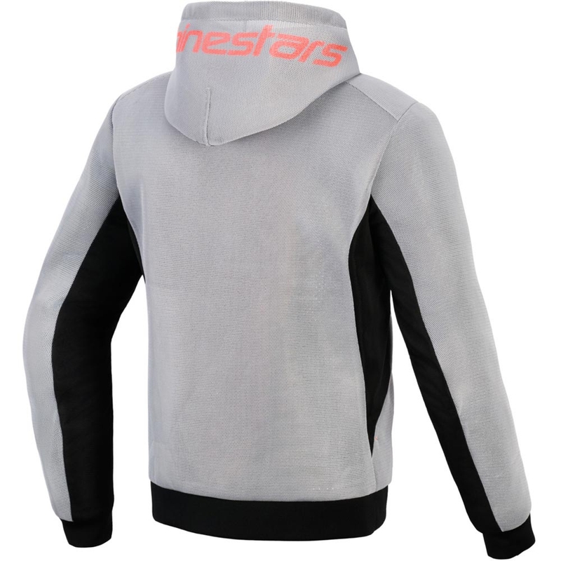 Sudadera de moto Alpinestars Chrome Superairflow negra-gris claro-rojo flúor