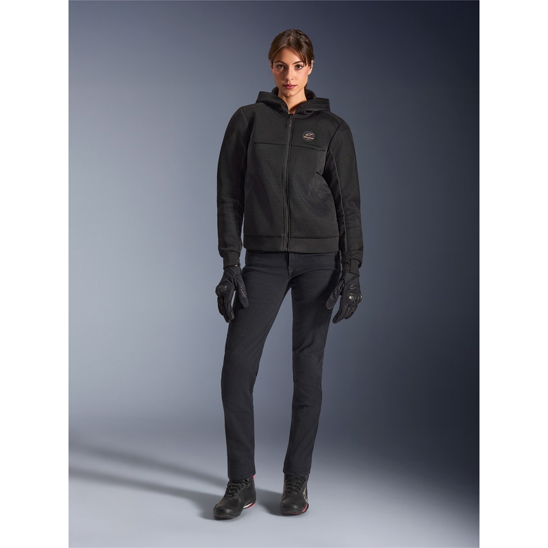 Chaqueta de moto Alpinestars Stella Chrome Superairflow para mujer, color negro-cobre.