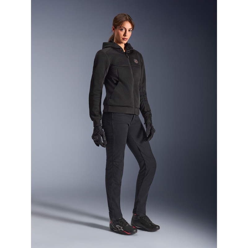 Chaqueta de moto Alpinestars Stella Chrome Superairflow para mujer, color negro-cobre.