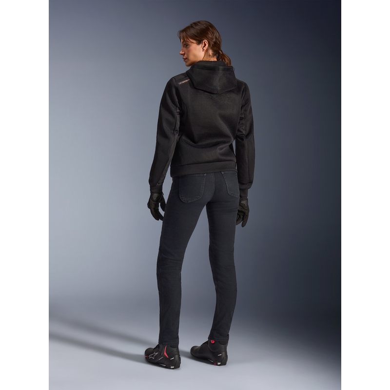 Chaqueta de moto Alpinestars Stella Chrome Superairflow para mujer, color negro-cobre.