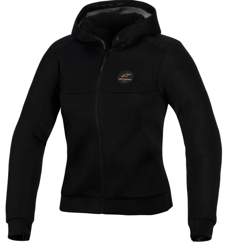 Chaqueta de moto Alpinestars Stella Chrome Superairflow para mujer, color negro-cobre.