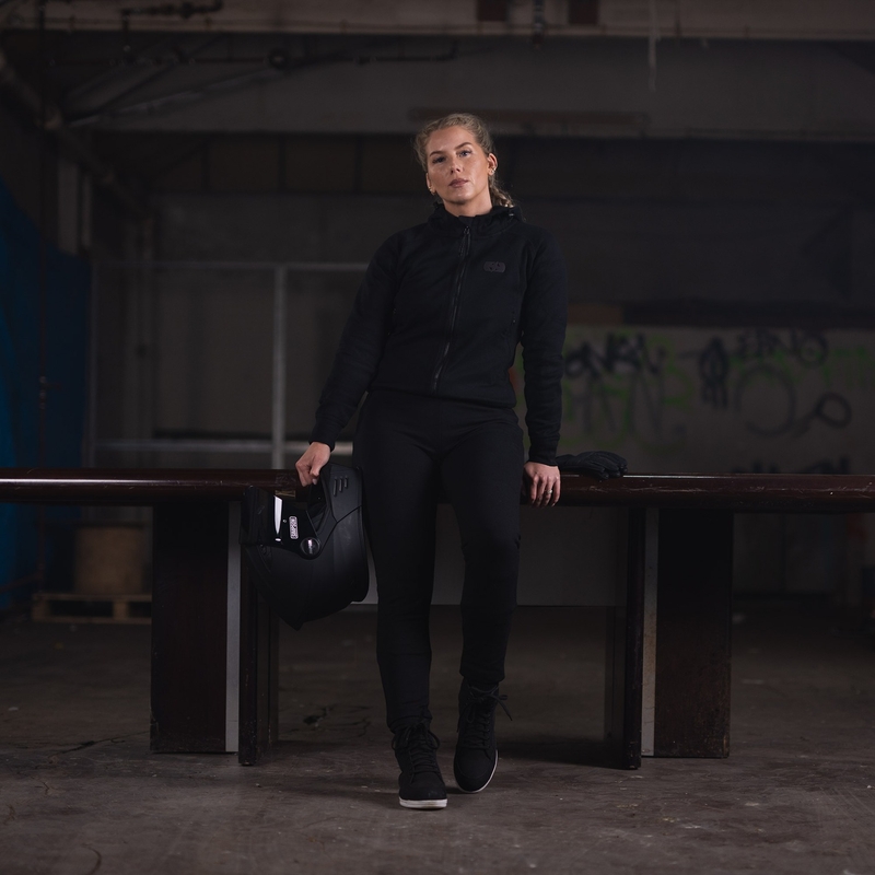 Chaqueta de moto Oxford Armourlite AA Contour para mujer, color negro.