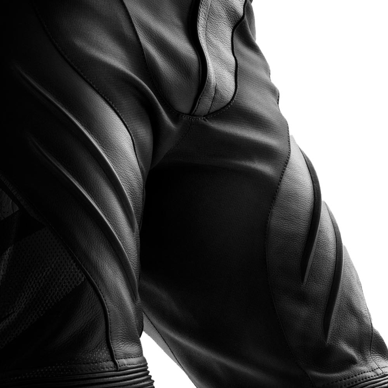 Pantalones de moto de cuero Rebelhorn Inferno negros