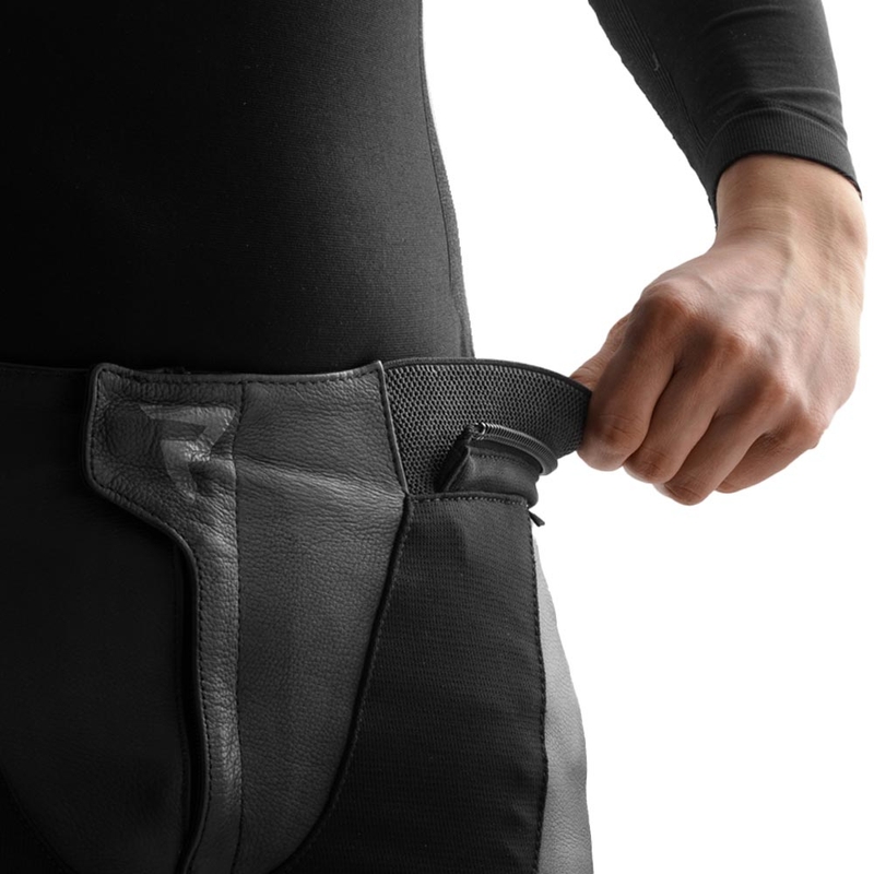 Pantalones de moto de cuero Rebelhorn Inferno negros