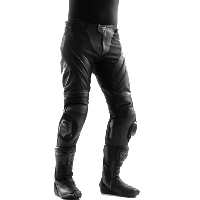 Pantalones de moto de cuero Rebelhorn Inferno negros