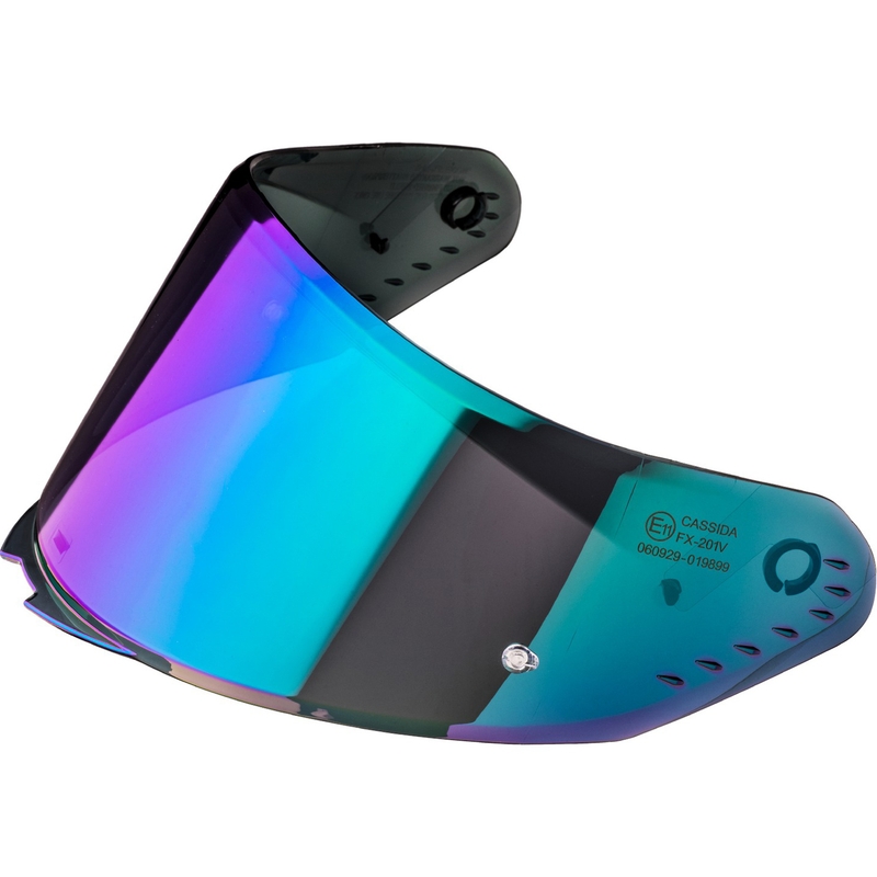 Visera REVO iridio para cascos Cassida AERO con preparación Pinlock