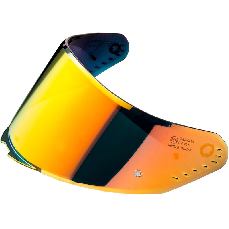 Visera para cascos Cassida AERO con preparación para Pinlock REVO espejo naranja
