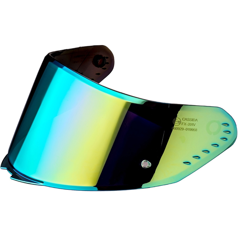 Visera para cascos Cassida AERO con preparación para Pinlock REVO espejo dorado