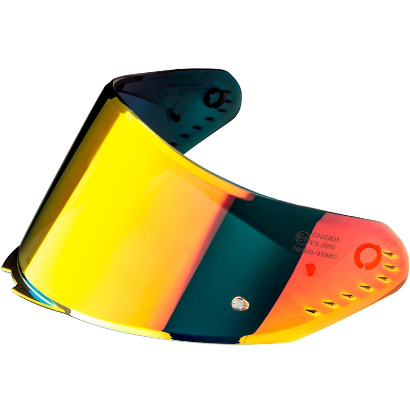 Visera para cascos Cassida AERO con preparación para Pinlock REVO espejo rojo