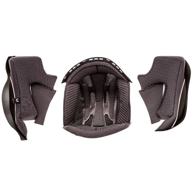 Almohadillas para las mejillas y gorro para cascos de moto Cassida AERO, color negro.