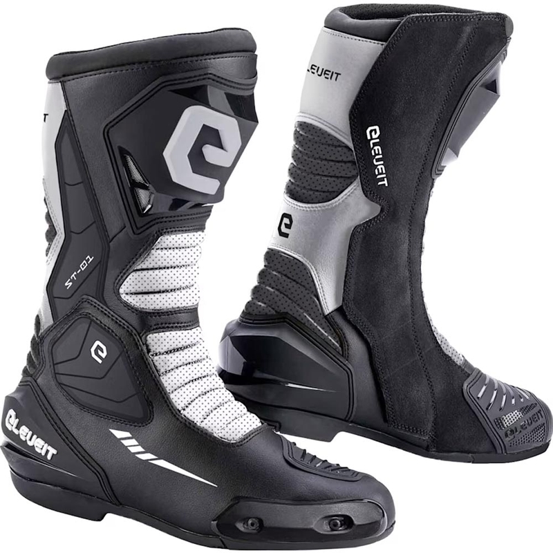 Botas de moto Eleveit ST-01 negras y blancas