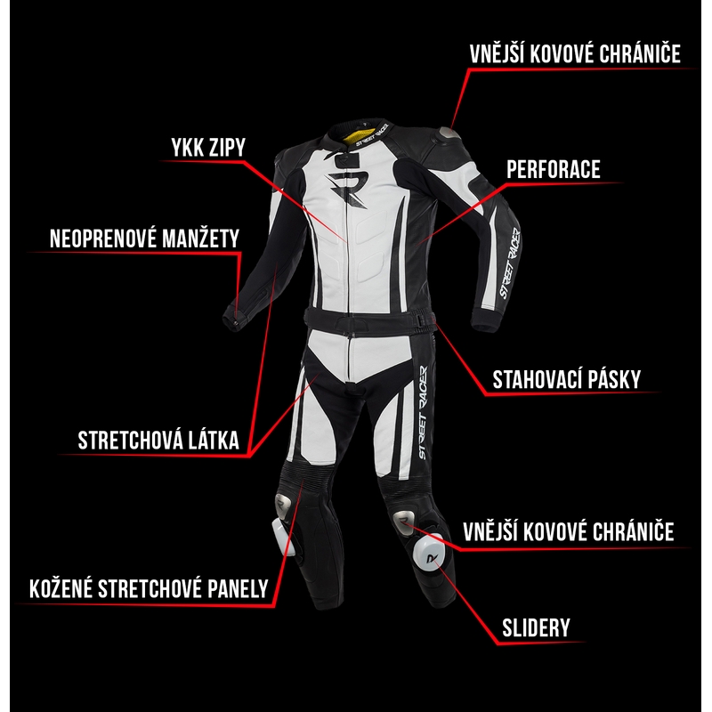 Mono blanco y negro Street Racer Fasttrack para hombre liquidación