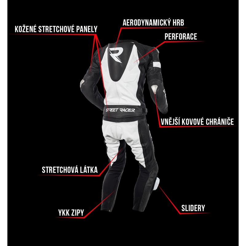 Mono blanco y negro Street Racer Fasttrack para hombre liquidación