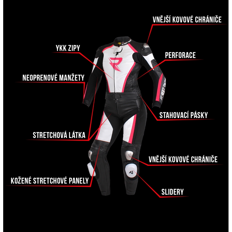 Mono de mujer Street Racer Kiara negro-blanco-rosa fluo liquidación