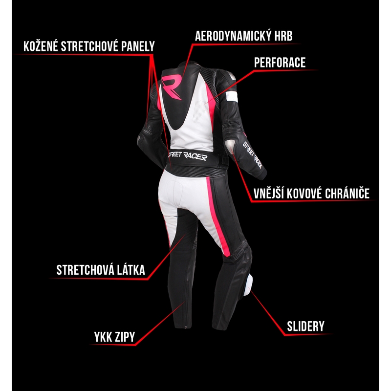 Mono de mujer Street Racer Kiara negro-blanco-rosa fluo liquidación