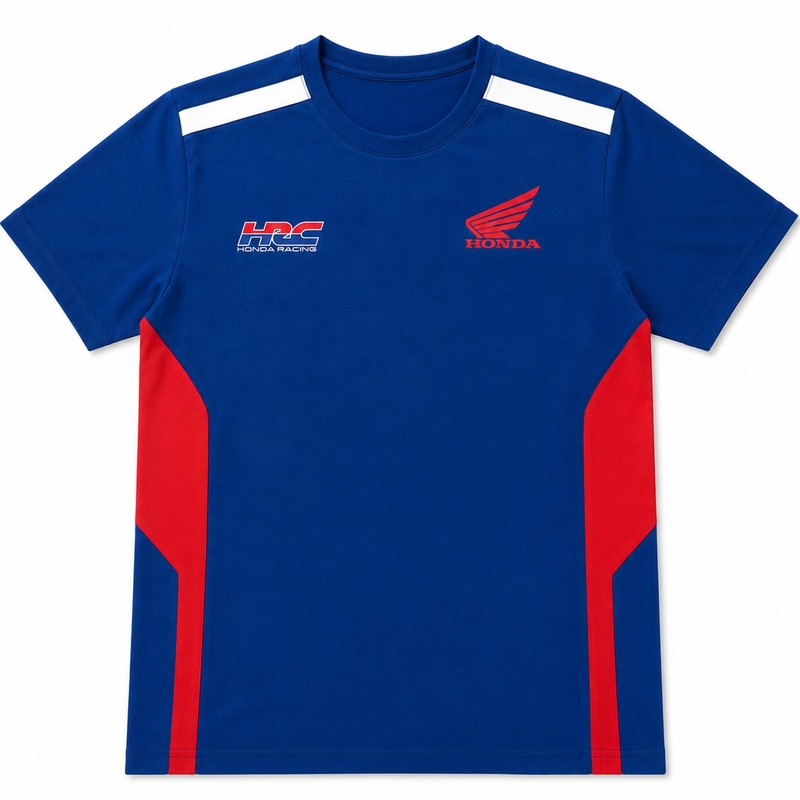 Camiseta Honda Racing con inserciones laterales y flecha azul