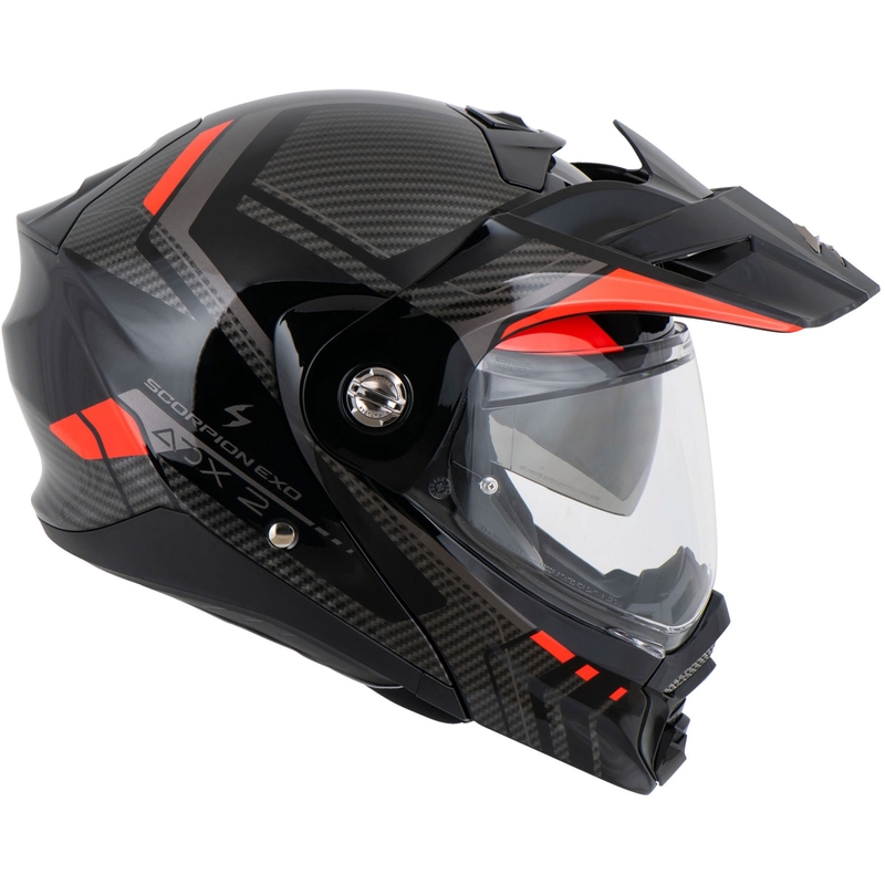 Casco de moto abatible Scorpion ADX-2 LEWIS negro-rojo